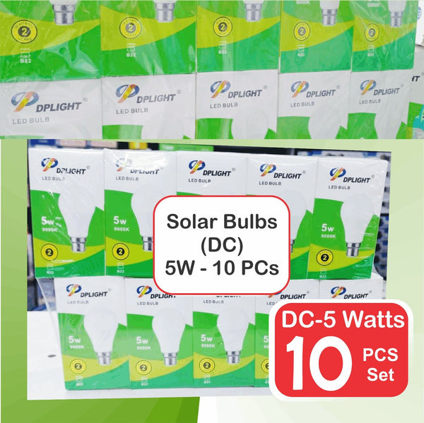 10 PC Set LED Solar / DC Energy Saver Bulb - PIN Type for Home and Resale