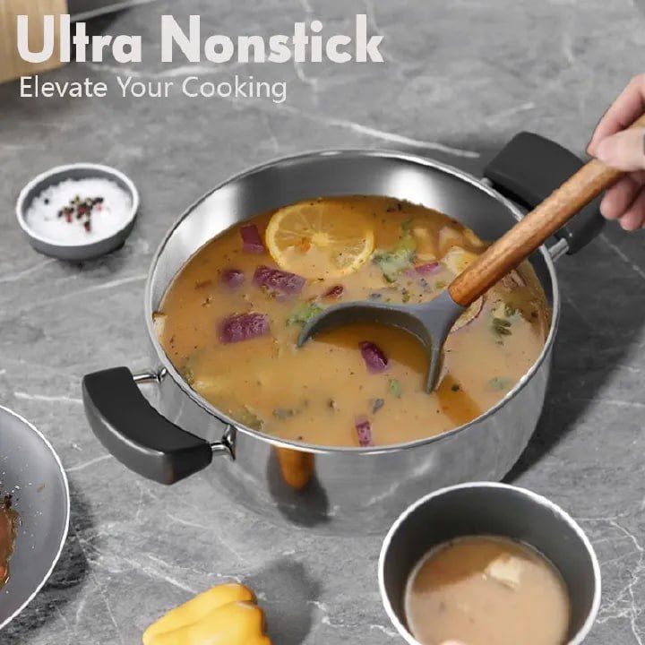 10-PCS Stainless steel Pots Non Stick Sufuria Cookware Set Cooking Pots Sufuria 5pcs pots + 5pcs lids