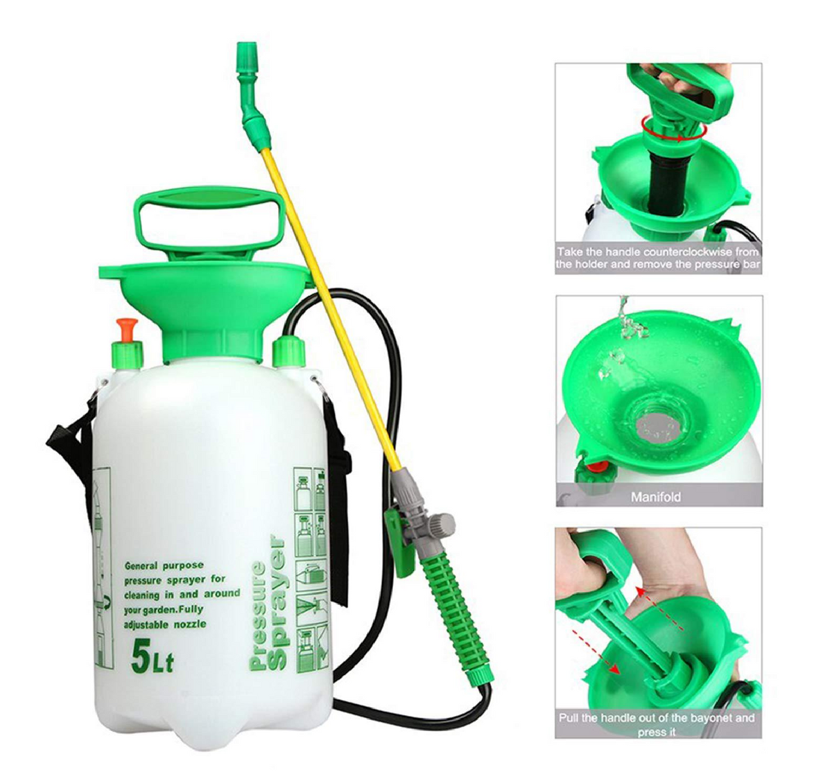 5 Ltrs Garden Pressure Sprayer – Portable Hand Pump Chemical Weed Spray Bottle