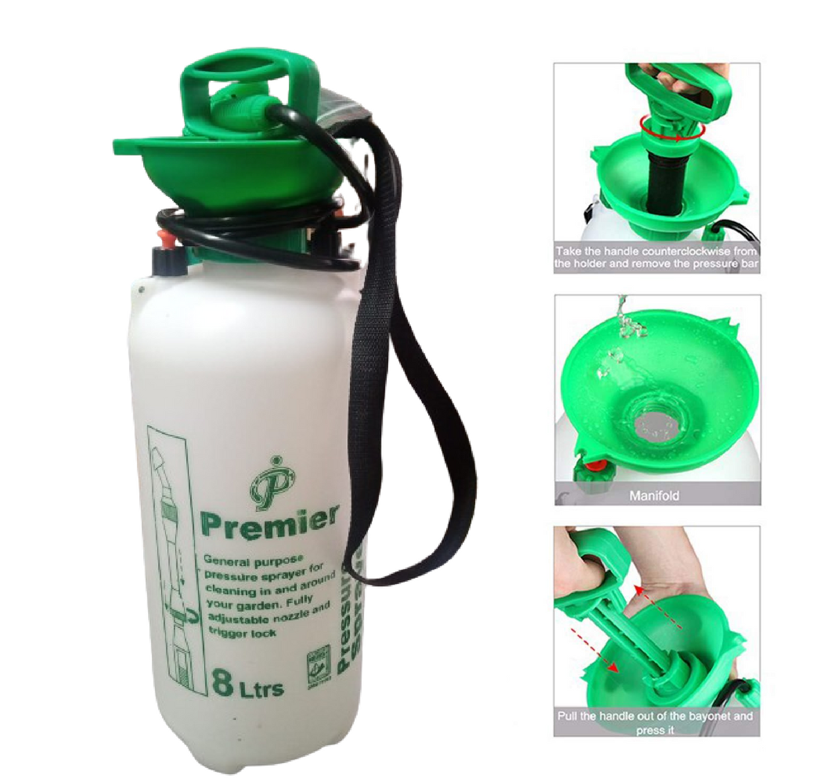 8 Ltrs Garden Pressure Sprayer – Portable Hand Pump Chemical Weed Spray Bottle