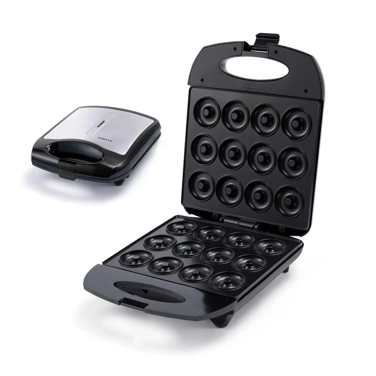 12 Hole Donut / Doughnut Maker with Non-Stick Heating and Overheating Protection