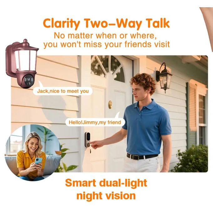 Smart Security Camera with AI Detection, 4MP, IP66 Waterproof, Color Night Vision, 360° Pan/Tilt Motion Detection