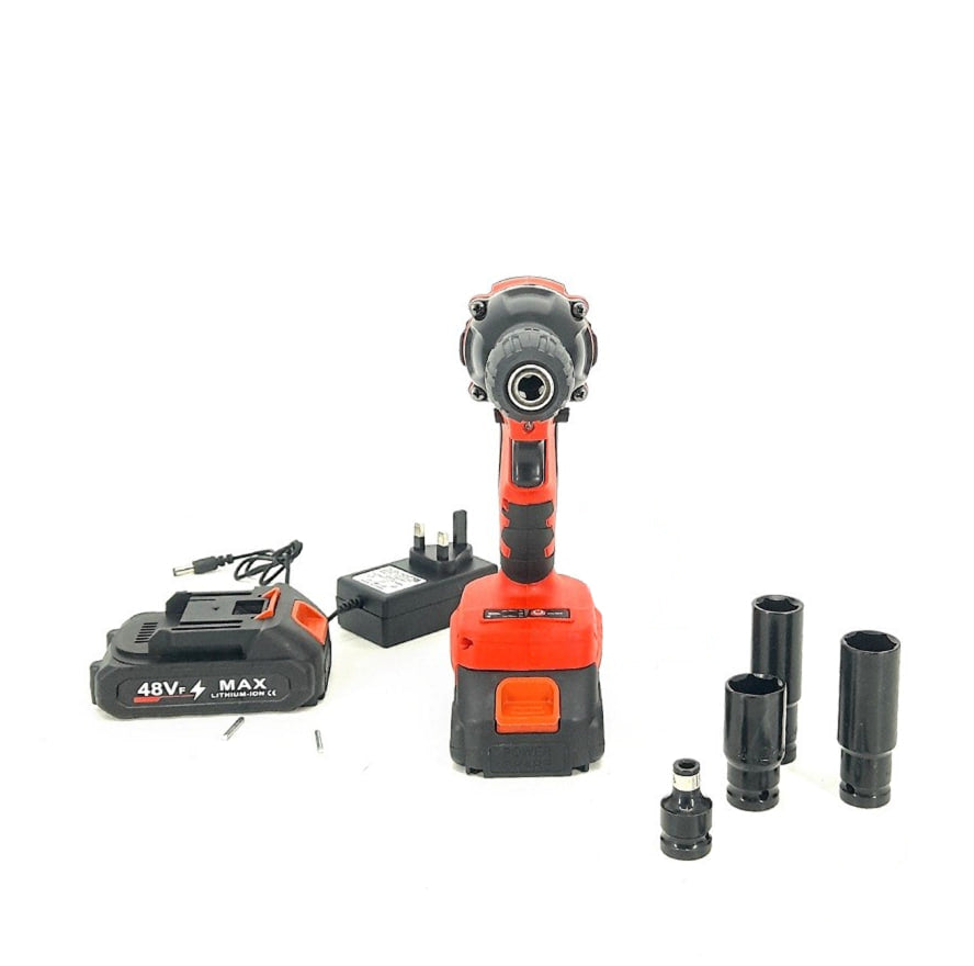 Lac wrench-kit 48v Cordless impact rechargeable electric drill gun with 2 batteries charger and carry case