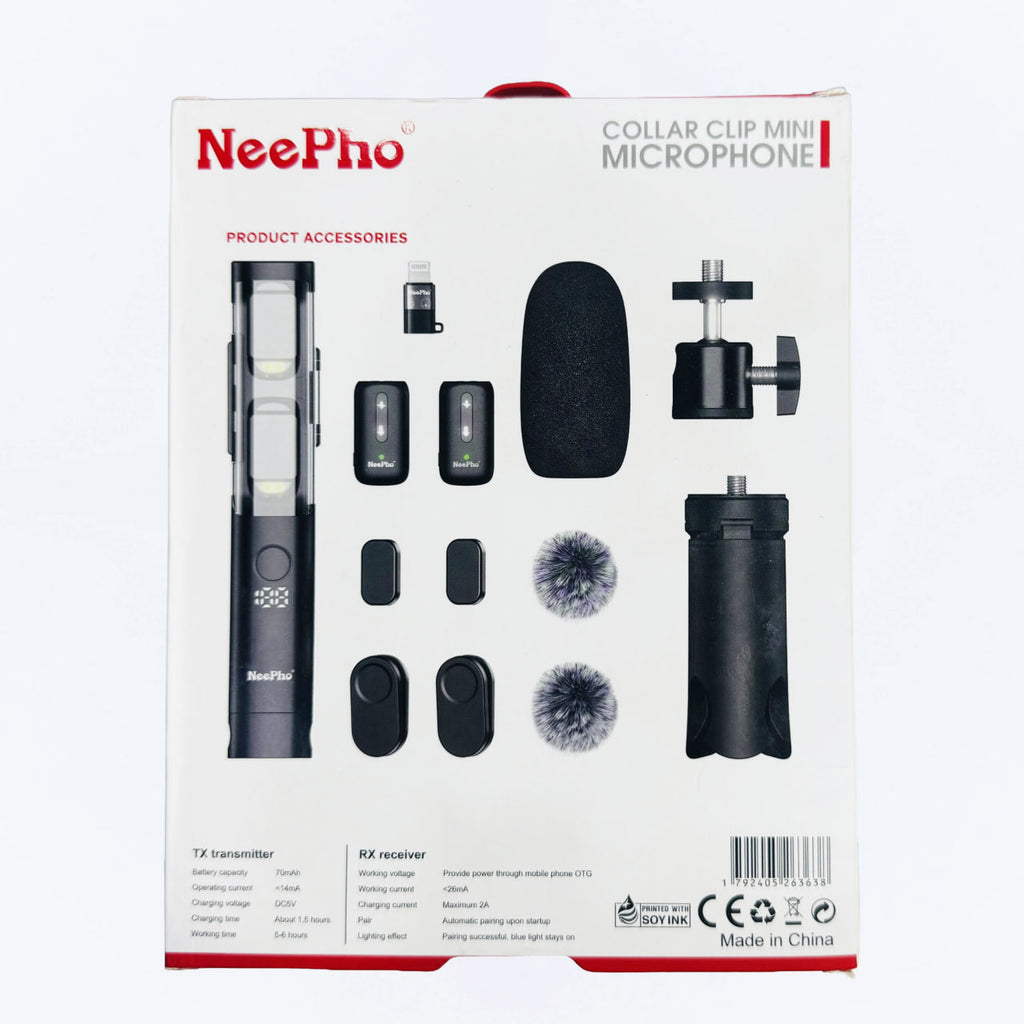 NeePho NP 63 Wireless Microphone – Portable Lavalier Mic for Clear Voice Recording