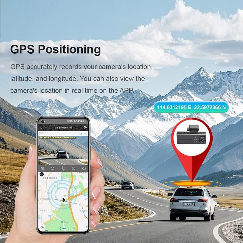 Dash Cam Front and Rear 4K+1080P, Free 64GB Card, Built-in Wi-Fi
