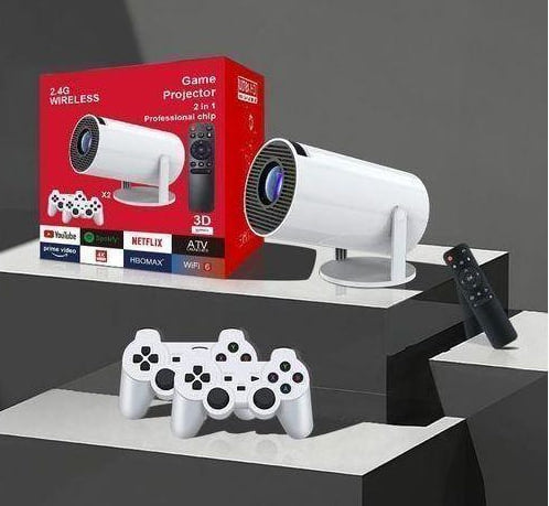 HY300 Game Projector Android 11 System With Wireless Gaming Controller UltraHD Home Theater
